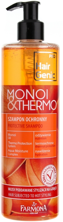 Защитный шампунь "Монои и Термозащита" - Farmona Hair Genic Monoi And Thermo Protective Shampoo