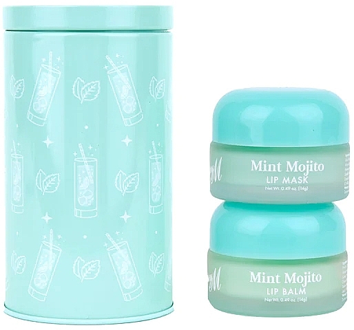 Набір по догляду за губами - Barry M Mint Mojito Lip Care Duo In Tin (lip/balm/14g+lip/mask/14g) — фото N1