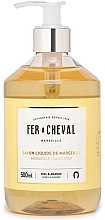 Рідке марсельське мило "Мед і мигдаль" - Fer A Cheval Marseille Liquid Soap Honey & Almond — фото N1
