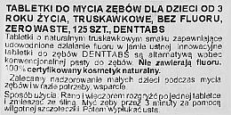 Таблетки для чищення зубів "Полуниця" без фтору для дітей - Denttabs Teeth Cleaning Tablets Kids Strawberry Fluoride Free — фото N2