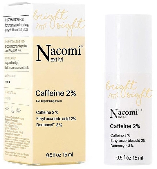 Осветляющая сыворотка для глаз 2% кофеина - Nacomi Next Level Caffeine 2% Eye Brightening Serum