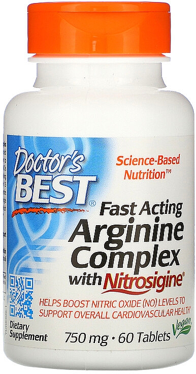 Швидкодійний комплекс аргініну з нітросігіном - Doctor's Best Fast Acting Arginine Complex with Nitrosigine — фото N1