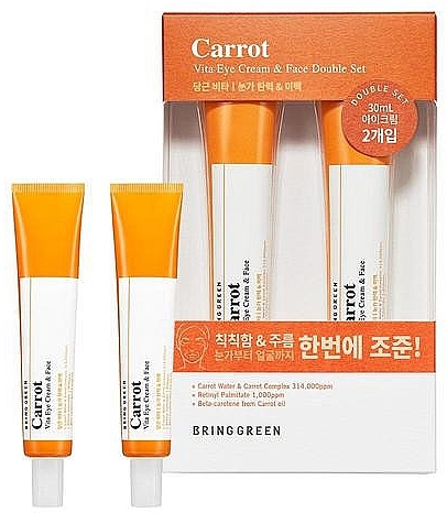 Набір - Bring Green Carrot Vita Eye Cream & Face Duo Set (f/cr/30mlx2) — фото N1