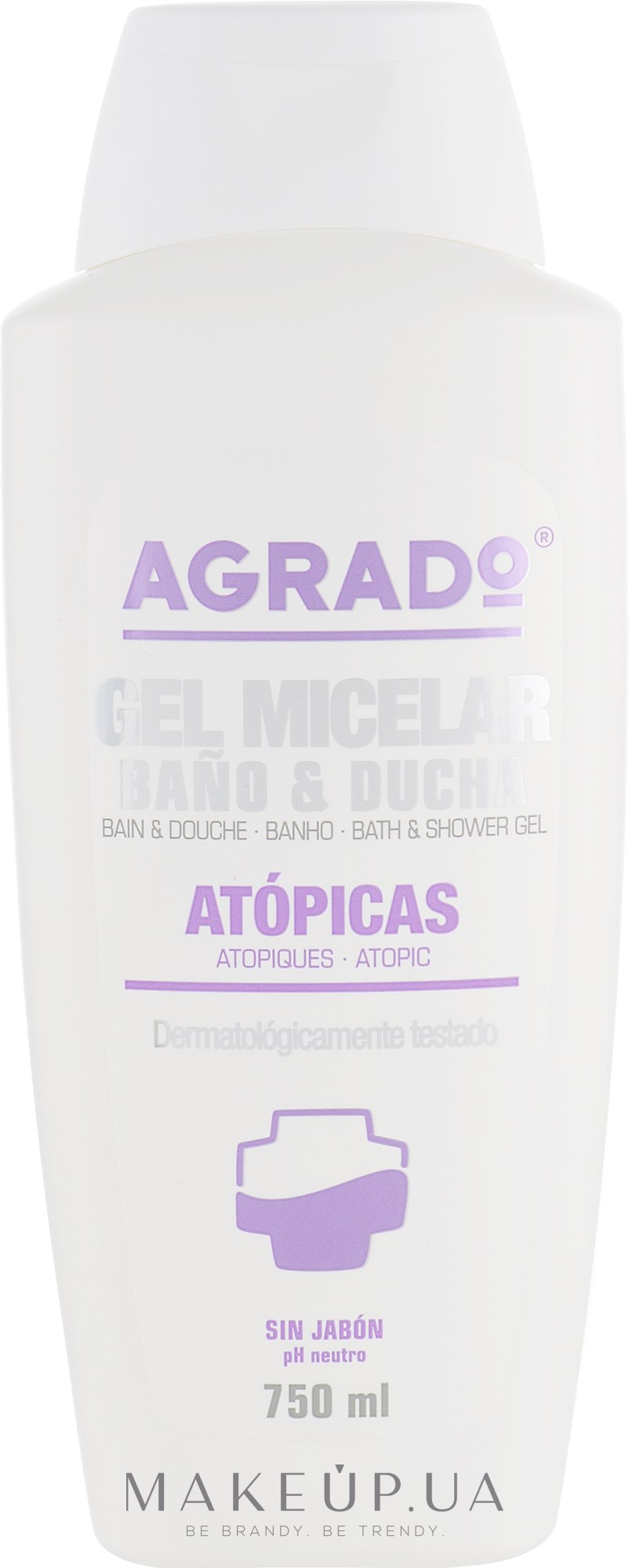Мицеллярный гель для душа для склонной к аллергии кожи - Agrado Bath and Shower Micellar Gel — фото 750ml