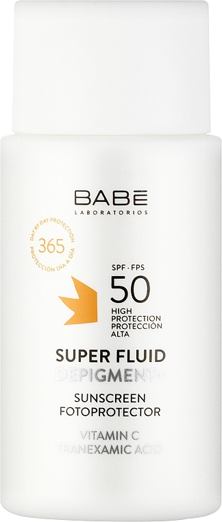 Солнцезащитный флюид-депигментант SPF 50 с транексамовой кислотой - Babe Laboratorios Sun Protection Super Fluid Depigment+ SPF50