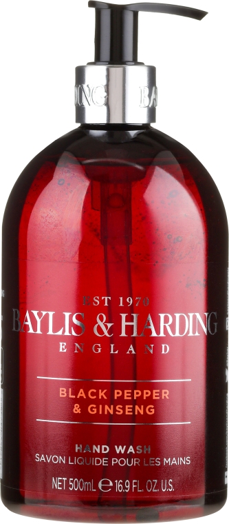 Рідке мило для рук - Baylis & Harding Black Pepper & Ginseng Hand Wash — фото N1