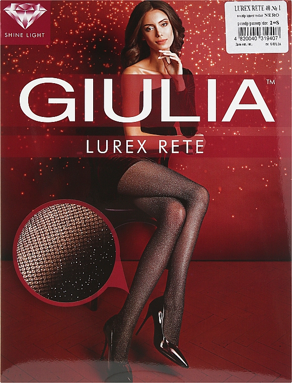 Колготки для женщин "Lurex Rete" 40 Den, nero - Giulia