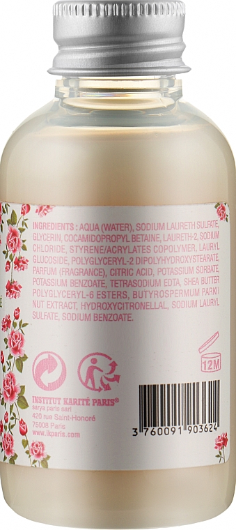 Крем-гель для душу "Троянда" - Institut Karite Rose Mademoiselle Shea Cream Wash (міні) — фото N2