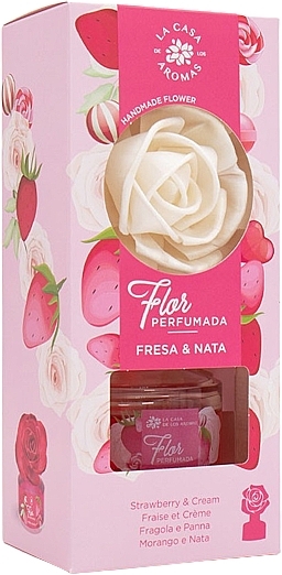 Аромадиффузор в виде цветка "Клубника и сливки" - La Casa De Los Aromas Reed Diffuser Strawberry & Cream — фото N3