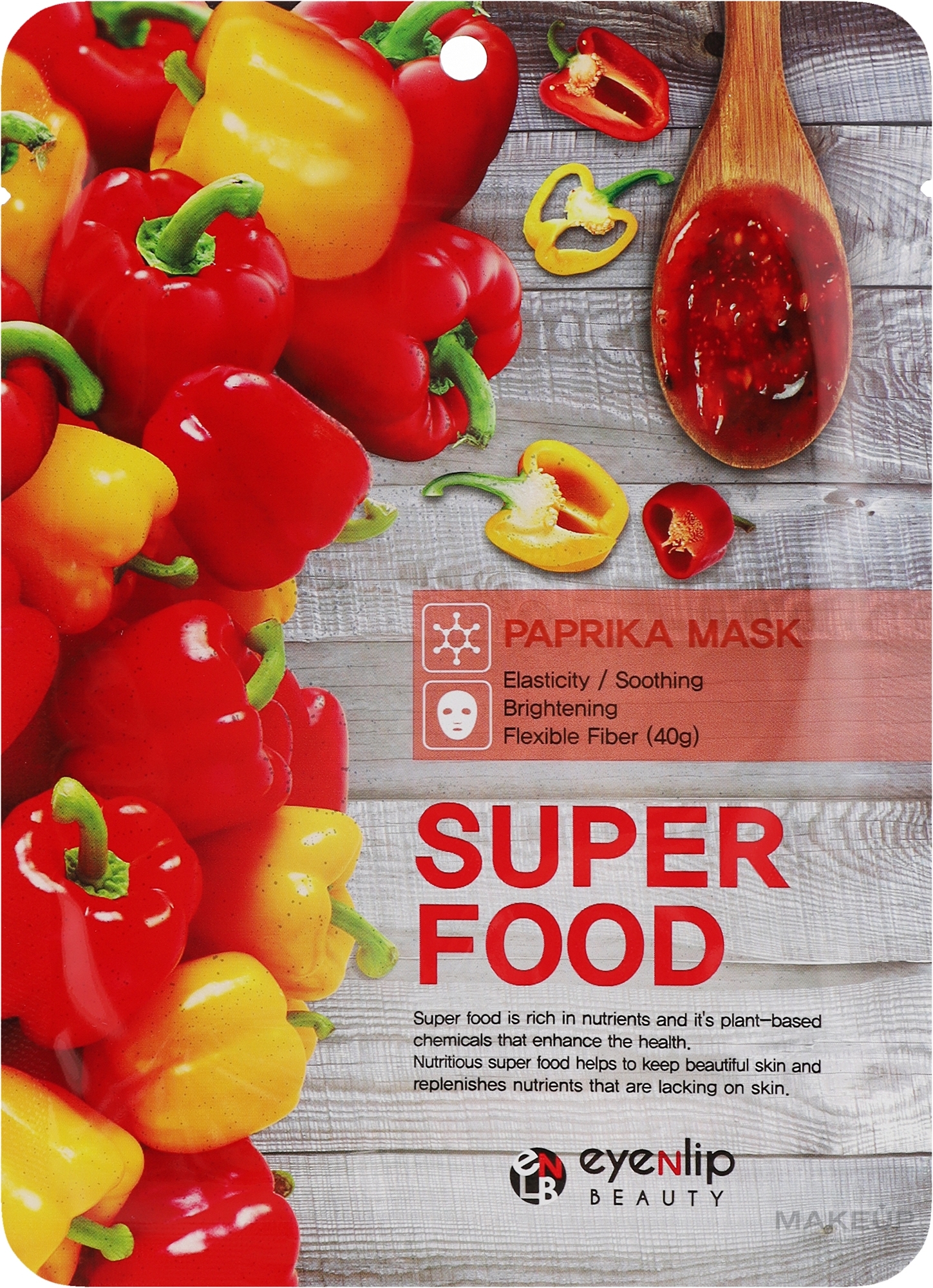 Тканевая маска для лица - Eyenlip Super Food Parprika Mask — фото 10x23ml