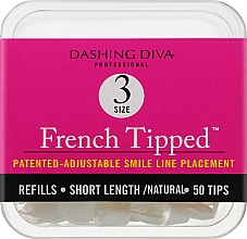 Парфумерія, косметика Тіпси короткі натуральні - Dashing Diva French Tipped Short Natural 50 Tips (Size - 3)