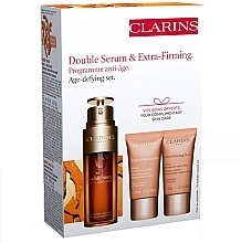 Парфумерія, косметика Набір - Clarins Double Serum & Extra-Firming Collection Set (ser/50ml + cr/2x15ml + eye/ser/0.9ml + bag)