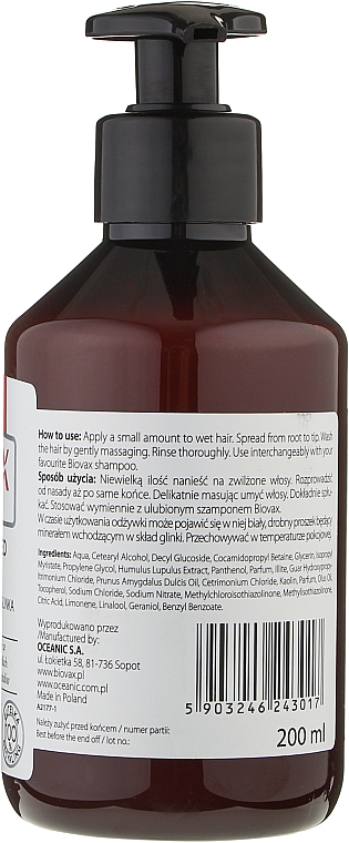 Кондиционер для волос с красной глинкой, хмелем, миндалем - Biovax Eco Cleansing Red Eco-Clay — фото N2