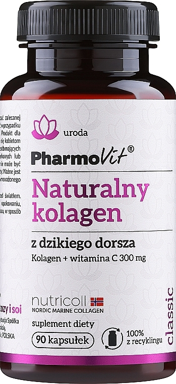 Диетическая добавка "Натуральный коллаген из дикой трески" - Pharmovit Natural Collagen — фото N1
