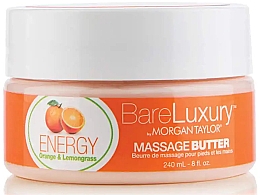 Масажна олія для ніг і рук "Апельсин і лемонграс" - Morgan Taylor Bare Luxury Energy Orange & Lemongrass Massage Butter — фото N1