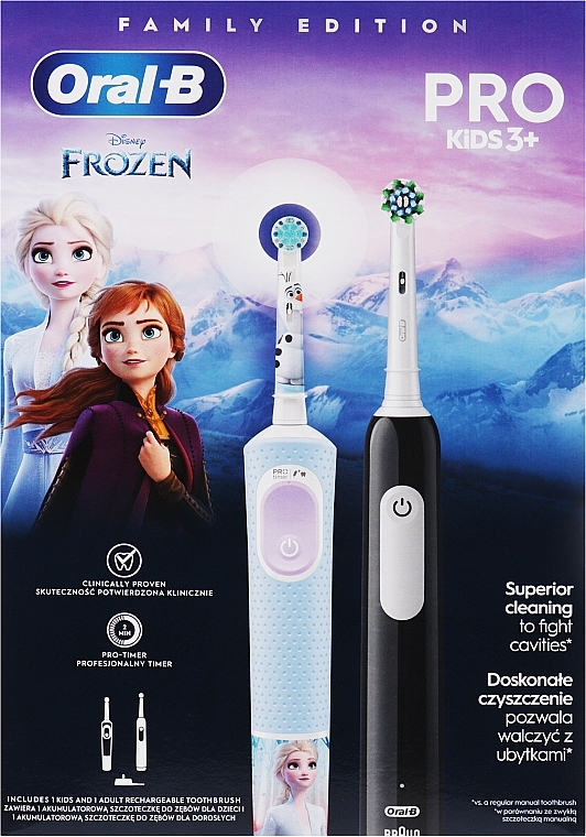 Набор электрических зубных щеток "Ледяное сердце" - Oral-B Pro Kids Frozen Family Edition (tooth/brush/2pcs) — фото N11