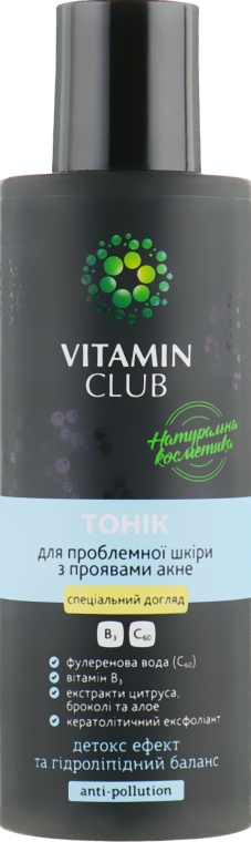 Тоник для проблемной кожи лица с проявлениями акне - VitaminClub — фото N2