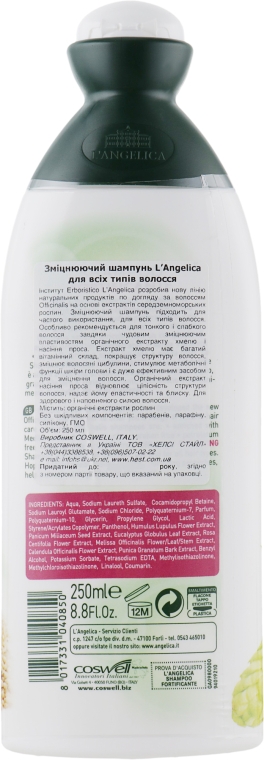 Зміцнювальний шампунь для всіх типів волосся - L'Angelica Officinalis Shampoo Fortyfing for All Types of Hair — фото N2