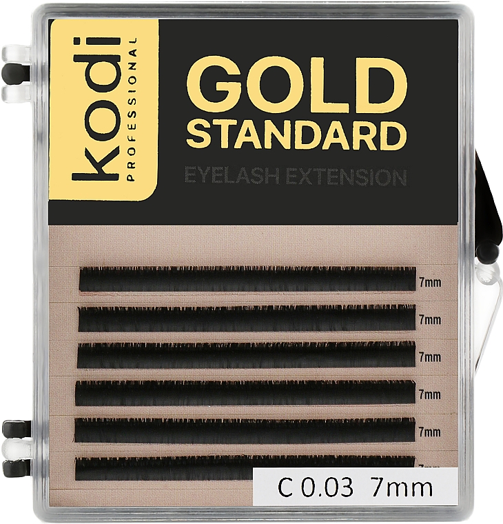Накладные ресницы Gold Standart C 0.03 (6 рядов: 7 мм) - Kodi Professional — фото N1