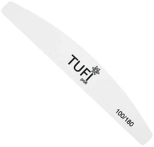 Пилочка-півколо для нігтів 100/180, біла - Tufi Profi Premium — фото N2