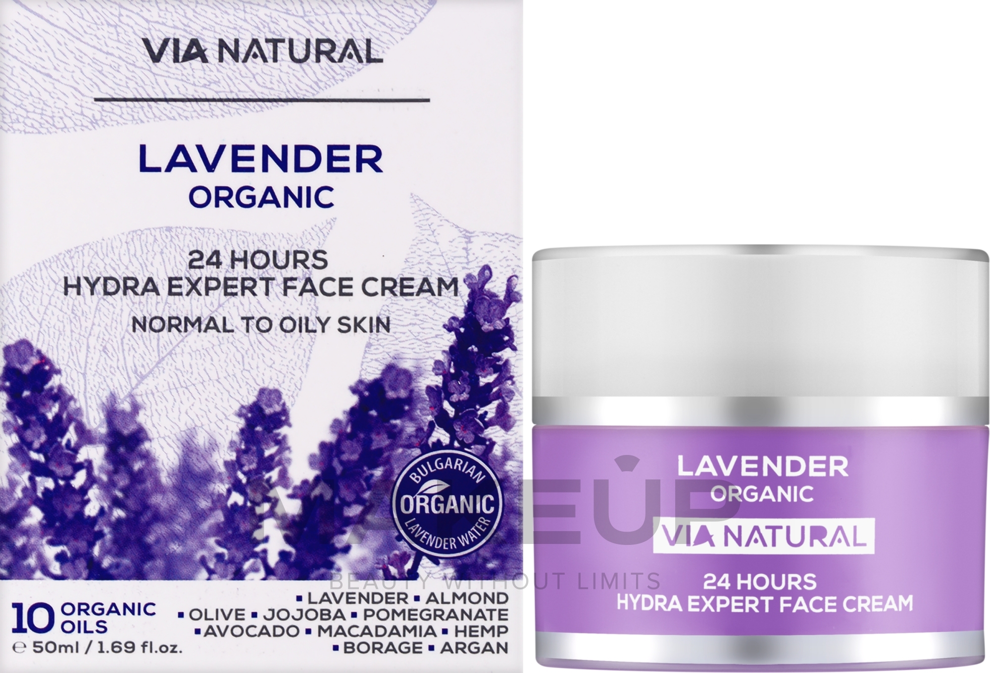Експертний зволожувальний крем для обличчя 24 години "Лаванда Органік" - BioFresh Via Natural Lavender Organic 24H Hydra Expert Face Cream — фото 50ml