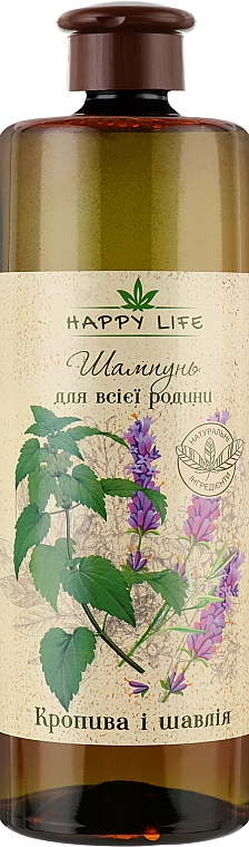 Шампунь для волос "Крапива и шалфей" - Happy Life
