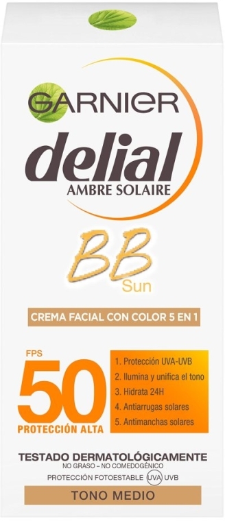 Солнцезащитный ВВ-крем - Garnier Delial Ambre Solaire BB Cream SPF50 — фото N1