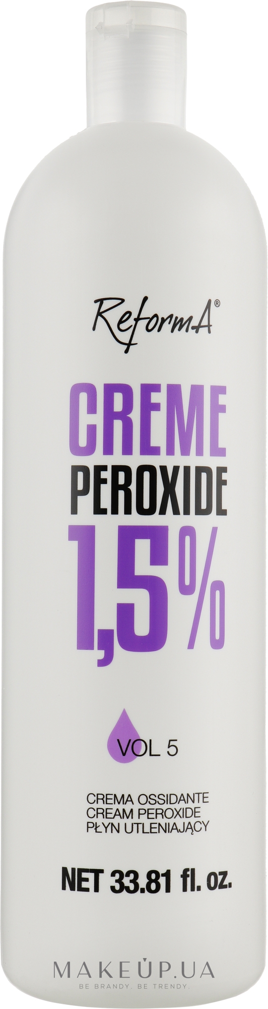 Крем-окислитель 1.5% - ReformA Creme Peroxide 5 Vol — фото 1000ml