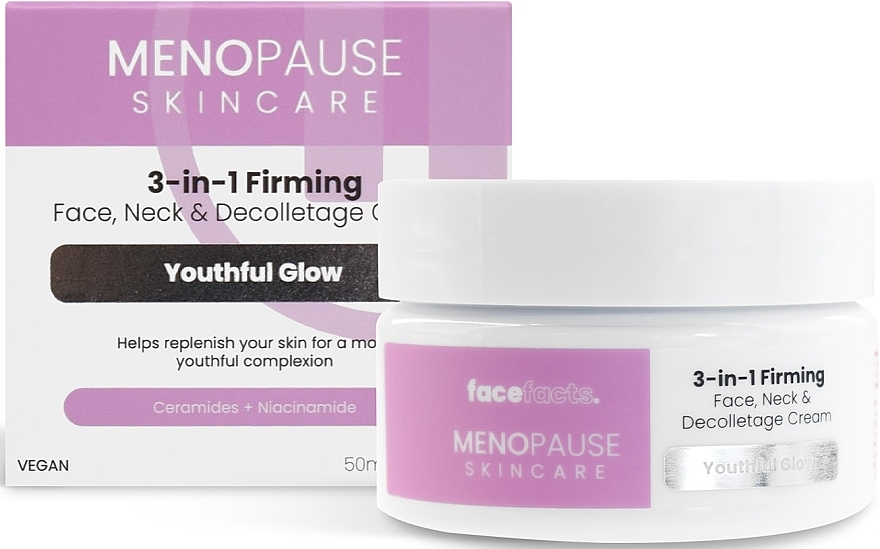 Укрепляющий крем для лица, шеи и зоны декольте - Face Facts Menopause Skincare Firming Cream — фото N1