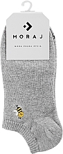 Парфумерія, косметика Жіночі бавовняні шкарпетки з анімалістичною вишивкою, сірі - Moraj