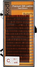 Духи, Парфюмерия, косметика Накладные ресницы темно-коричневые Butterfly C 0.10 (16 рядов: 12/13) - Kodi Professional