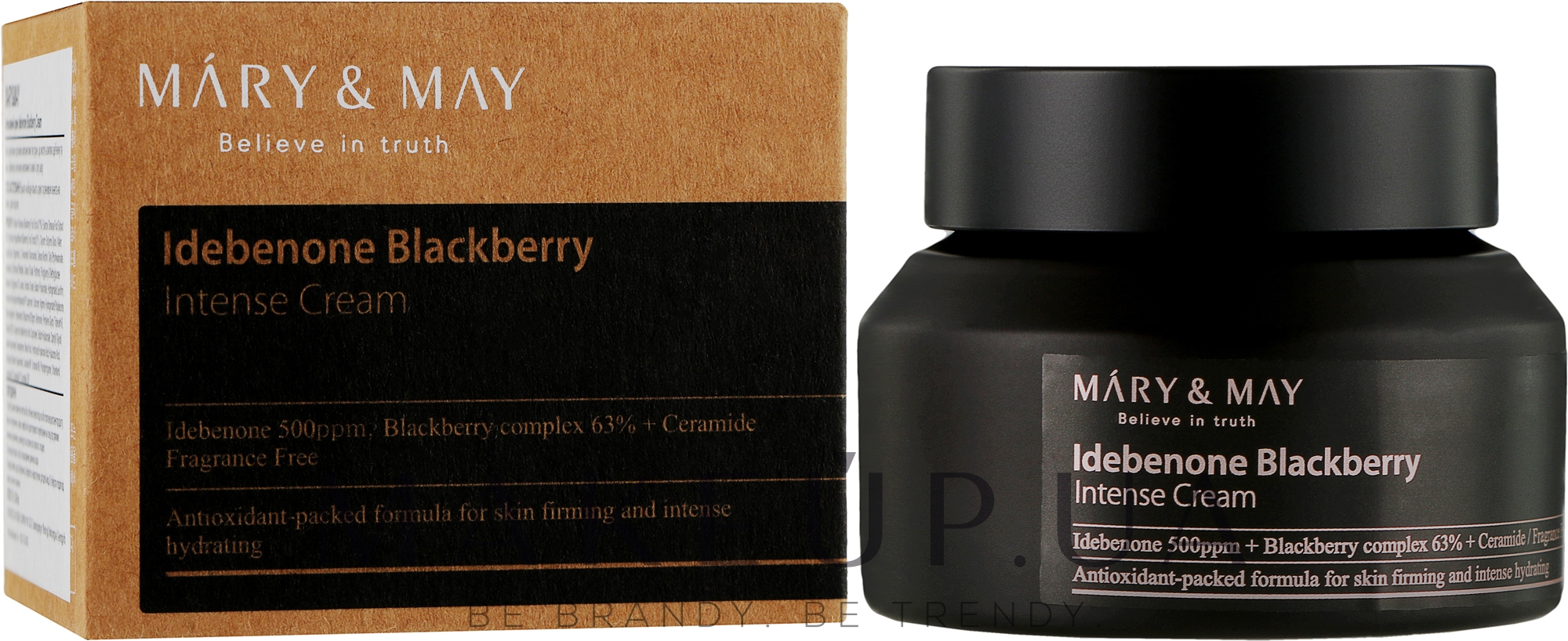 Антивозрастной крем с идебеноном - Mary & May Idebenone Blackberry Complex Intense Cream — фото 70g