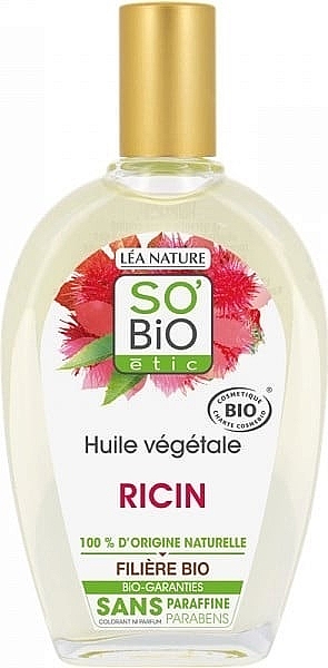 Олія для волосся, брів та вій "Рицинова" - So'Bio Etic Organic Castor Bean Oil — фото N1