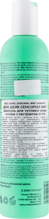 Бодрящий шампунь для волос - Milk Shake Sensorial Mint Shampoo — фото N2
