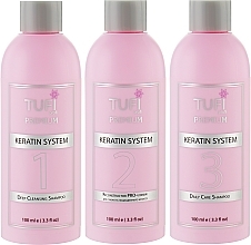 Набір для кератинового випрямлення волосся - Tufi Profi Premium (keratin/100ml + shampoo/100ml*2) — фото N2