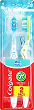 Парфумерія, косметика  Зубна щітка Max White, блакитна + салатова - Colgate Max White Medium Polishing Star