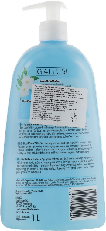 Рідке мило для рук "Білий чай" - Gallus Soap — фото N2