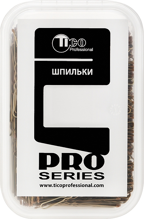 Шпильки для волосся, хвилясті, з наконечником, 60 мм, коричневі - Tico Professional — фото N1