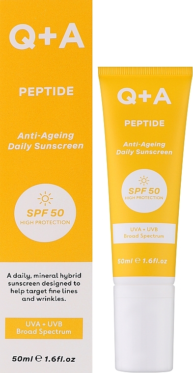 УЦІНКА Антивіковий сонцезахисний крем для обличчя - Q+A Peptide Anti-Ageing Daily Sunscreen SPF 50 * — фото N2