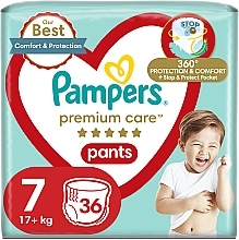 Підгузки-трусики Premium Care Pants, розмір 7, 17+ кг, 36 шт. - Pampers — фото N1