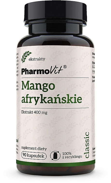 Диетическая добавка "Африканское манго", 400 мг - PharmoVit Classic African Mango — фото N1