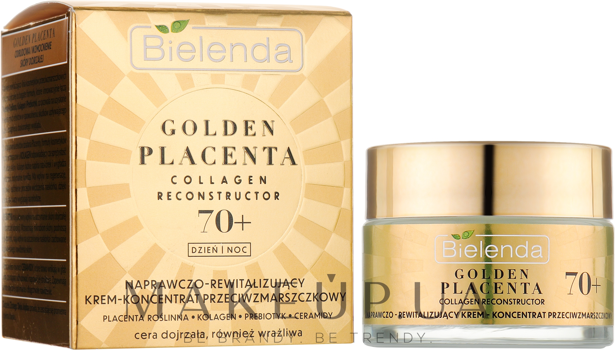 Восстанавливающий крем-концентрат против морщин 70+ - Bielenda Golden Placenta Collagen Reconstructor — фото 50ml