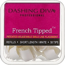 Парфумерія, косметика Тіпси довгі - Dashing Diva French Tipped Long White 50 Tips (Size - 3)