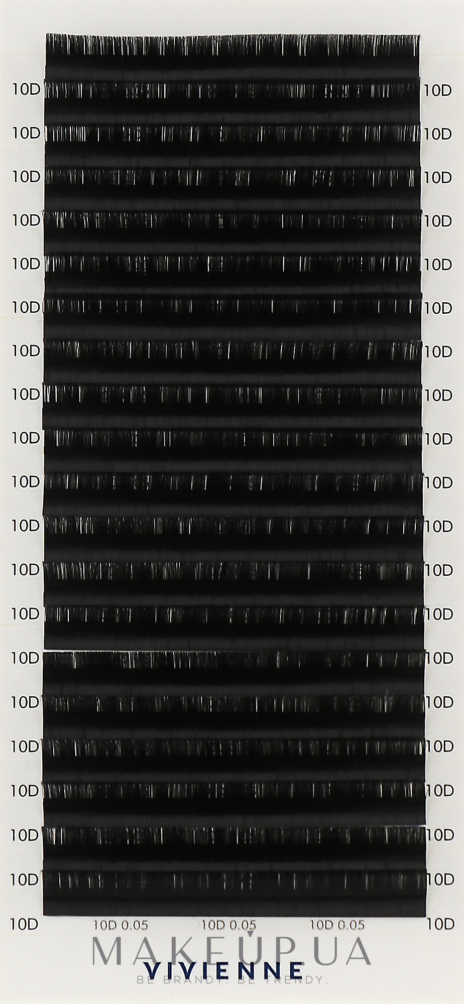 Накладные ресницы "Elite", черные, 20 линий (0,05, D, 10), эко упаковка - Vivienne — фото 1уп