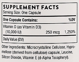 Дієтична добавка "Вітамін D-10000", капсули - Thorne Research Vitamin D — фото N3