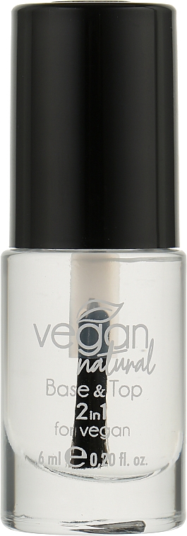 База-топ для ногтей 2 в 1 - Vegan Natural Base & Top 2In1 For Vegan — фото N1
