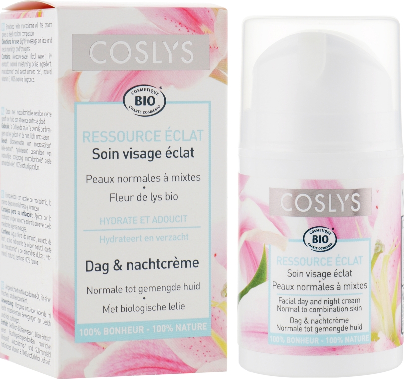 Дневной крем для лица с экстрактом лилии для нормальной и комбинированной кожи - Coslys Facial Care Facial Day Cream With Lily Extract