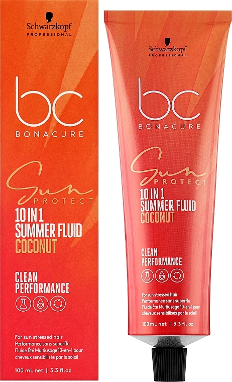 Мультифункціональний флюїд для волосся - Schwarzkopf Professional Bonacure Sun Protect 10-In-1 Summer Fluid Coconut — фото N2