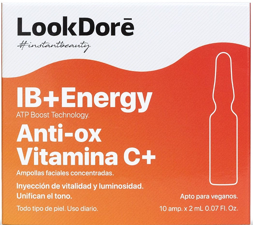 Концентрированная сыворотка в ампулах для лица - LookDore IB+Enrgy Anti-ox Vitamina C+ Ampoules — фото N1