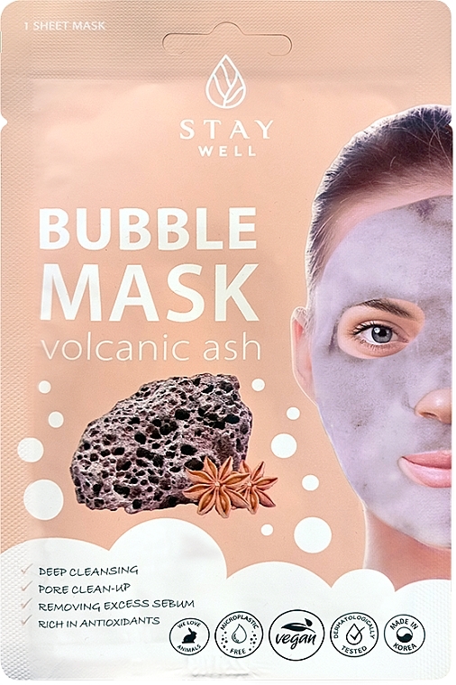 Маска для обличчя - Stay Well Deep Cleansing Bubble Volcanic — фото N1